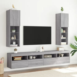 Vidaxl - Mobili tv con Luci led 2pz Grigio Sonoma 30,5x30x102 cm 11215