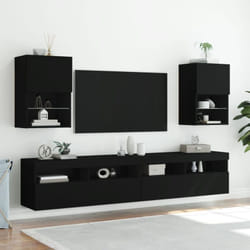 Vidaxl - Mobili Porta tv con Luci led 2 pz Neri 40,5x30x60 cm 79027