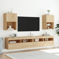 Vidaxl - Mobili Porta tv con Luci led 2 pz Rovere Sonoma 40,5x30x60 cm 86153