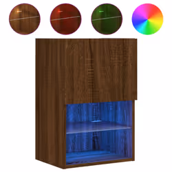 Mobile TV con Luci LED Rovere Marrone 40,5x30x60 cmcod mxl 86134 - Vista aggiuntiva 2