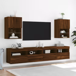 Mobile TV con Luci LED Rovere Marrone 40,5x30x60 cmcod mxl 86134 - Vista aggiuntiva 3