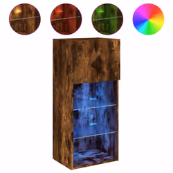 Mobile TV con Luci LED Rovere Fumo 40,5x30x90 cmcod mxl 134111 - Vista aggiuntiva 2