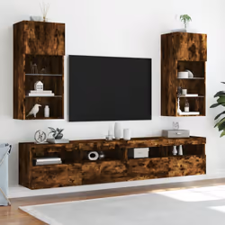 Mobile TV con Luci LED Rovere Fumo 40,5x30x90 cmcod mxl 134111 - Vista aggiuntiva 3