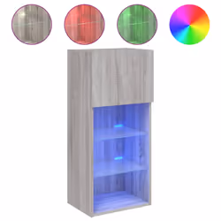 Mobile TV con Luci LED Grigio Sonoma 40,5x30x90 cmcod mxl 134112 - Vista aggiuntiva 2