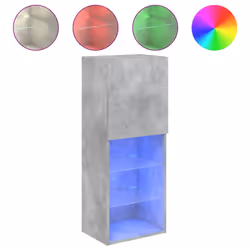 vidaXL Mobile TV con Luci LED Grigio Cemento 40,5x30x102 cm - Vista aggiuntiva 2