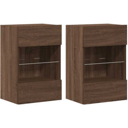 Mobili TV a Parete con Luci LED 2pz Rovere Marrone 40x30x60,5cm vidaXL