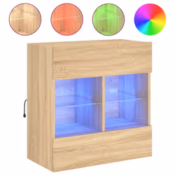 Mobile TV a Parete con Luci LED Rovere Sonoma 58,5x30x60,5 cmcod mxl 110112 - Vista aggiuntiva 2