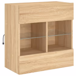 Mobile TV a Parete con Luci LED Rovere Sonoma 58,5x30x60,5 cmcod mxl 110112 - Vista aggiuntiva 3