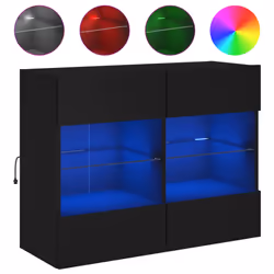 Mobile TV a Parete con Luci LED Nero 78,5x30x60,5 cmcod mxl 134120 - Vista aggiuntiva 2