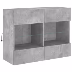 Mobile TV a Parete con Luci LED Grigio Cemento 78,5x30x60,5 cmcod mxl 134146 - Vista aggiuntiva 3