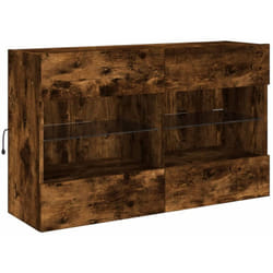 Vidaxl - Mobile tv a Parete con Luci led Rovere Fumo 98,5x30x60,5 cm
