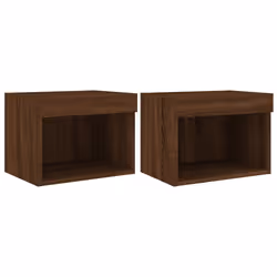 Comodini con Luci LED a Parete 2pz Rovere Marronecod mxl 110026 - Vista aggiuntiva 2