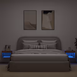 Comodini con Luci LED a Parete 2pz Rovere Marronecod mxl 110026 - Vista aggiuntiva 3