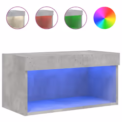 vidaXL Mobile Porta TV con Luci LED Grigio Cemento 60x30x30 cm - Vista aggiuntiva 2