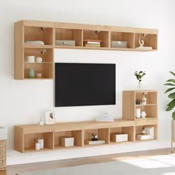 Mobili TV con Luci LED 2pz Rovere Sonoma 80x30x30 cmcod mxl 86181 - Vista aggiuntiva 3