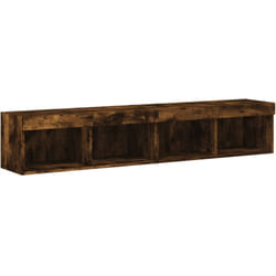 Mobili Porta TV con Luci LED 2 pz Rovere Fumo 80x30x30 cm vidaXL