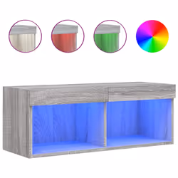 Mobile Porta TV con Luci LED Grigio Sonoma 80x30x30 cmcod mxl 111901 - Vista aggiuntiva 2