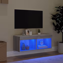 Mobile Porta TV con Luci LED Grigio Sonoma 80x30x30 cmcod mxl 111901 - Vista aggiuntiva 3