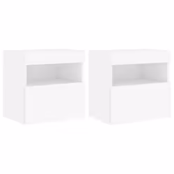 Mobili TV a Parete con Luci LED 2pz Bianchi 40x30x40 cmcod mxl 110121 - Vista aggiuntiva 2