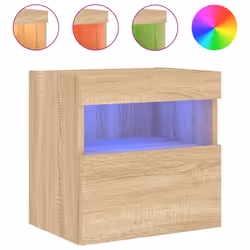 Mobile TV a Parete con Luci LED Rovere Sonoma 40x30x40 cmcod mxl 86151 - Vista aggiuntiva 2