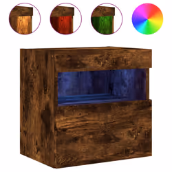 Mobile TV a Parete con Luci LED Rovere Fumo 40x30x40 cmcod mxl 134128 - Vista aggiuntiva 2