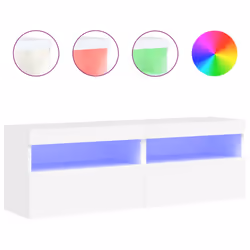 Mobili TV a Parete con Luci LED 2pz Bianchi 60x30x40 cmcod mxl 86152 - Vista aggiuntiva 2