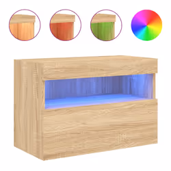 Mobile TV a Parete con Luci LED Rovere Sonoma 60x30x40 cmcod mxl 110122 - Vista aggiuntiva 2
