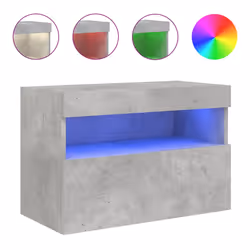 Mobile TV a Parete con Luci LED Grigio Cemento 60x30x40 cmcod mxl 134132 - Vista aggiuntiva 2