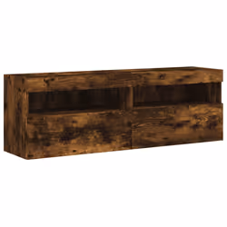 Mobili TV a Parete con Luci LED 2pz Rovere Fumo 60x30x40 cmcod mxl 86155 - Vista aggiuntiva 3
