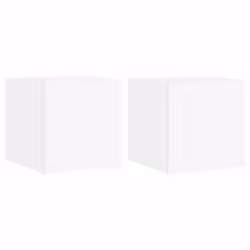 Mobili TV a Parete con Luci LED 2pz Bianchi 30,5x35x30 cmcod mxl 134173 - Vista aggiuntiva 2