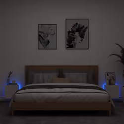 Mobili TV a Parete con Luci LED 2pz Bianchi 30,5x35x30 cmcod mxl 134173 - Vista aggiuntiva 3