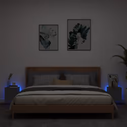 Mobili TV a Parete con Luci LED 2pz Neri 30,5x35x30 cmcod mxl 86190 - Vista aggiuntiva 3