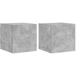 Vidaxl - Mobili tv a Parete con Luci led 2pz Grigio Cemento 30,5x35x30cm