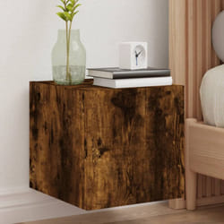 Vidaxl - Mobili tv a Parete con Luci led 2pz Rovere Fumo 30,5x35x30 cm