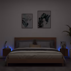 Mobili TV a Parete con Luci LED 2pz Rovere Marrone 30,5x35x30cmcod mxl 134177 - Vista aggiuntiva 3