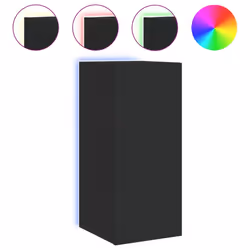 Mobile TV a Parete con Luci LED Nero 30,5x35x70 cmcod mxl 111906 - Vista aggiuntiva 2