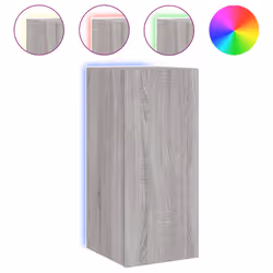 Mobile TV a Parete con Luci LED Grigio Sonoma 30,5x35x70 cmcod mxl 86194 - Vista aggiuntiva 2