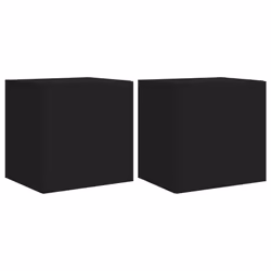 Mobili TV a Parete con Luci LED 2pz Neri 40,5x35x40 cmcod mxl 86196 - Vista aggiuntiva 2