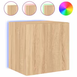Mobile TV a Parete con Luci LED Rovere Sonoma 40,5x35x40 cmcod mxl 134180 - Vista aggiuntiva 2