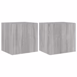 Mobili TV a Parete con Luci LED 2pz Grigio Sonoma 40,5x35x40 cmcod mxl 110167 - Vista aggiuntiva 2