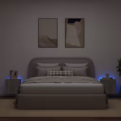 Mobili TV a Parete con Luci LED 2pz Grigio Sonoma 40,5x35x40 cmcod mxl 110167 - Vista aggiuntiva 3
