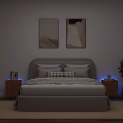 Mobili TV a Parete con Luci LED 2pz Rovere Marrone 40,5x35x40cmcod mxl 134181 - Vista aggiuntiva 3