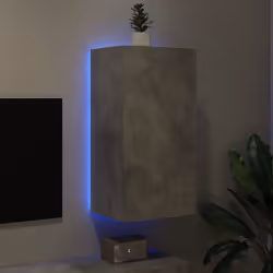 Mobile TV a Parete con Luci LED Grigio Cemento 40,5x35x80 cmcod mxl 87890 - Vista aggiuntiva 3