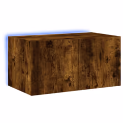 Mobile TV a Parete con Luci LED Rovere Fumo 60x35x31 cmcod mxl 86203 - Vista aggiuntiva 2
