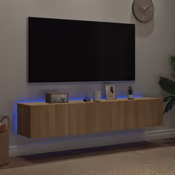 Mobili TV a Parete con Luci LED 2pz Rovere Sonoma 80x35x31 cmcod mxl 134185 - Vista aggiuntiva 3
