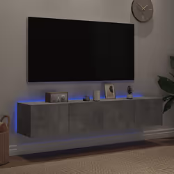 Mobili TV a Parete con Luci LED 2pz Grigio Cemento 80x35x31 cmcod mxl 110170 - Vista aggiuntiva 3