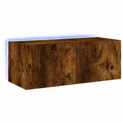 Mobile TV a Parete con Luci LED Rovere Fumo 80x35x31 cmcod mxl 86202 - Vista aggiuntiva 2
