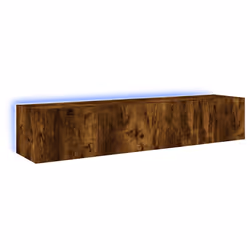 Mobili TV a Parete con Luci LED 2pz Rovere Fumo 80x35x31 cmcod mxl 134189 - Vista aggiuntiva 2
