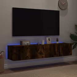 Mobili TV a Parete con Luci LED 2pz Rovere Fumo 80x35x31 cmcod mxl 134189 - Vista aggiuntiva 3