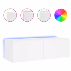 Mobile TV a Parete con Luci LED Bianco 100x35x31 cmcod mxl 110173 - Vista aggiuntiva 2
